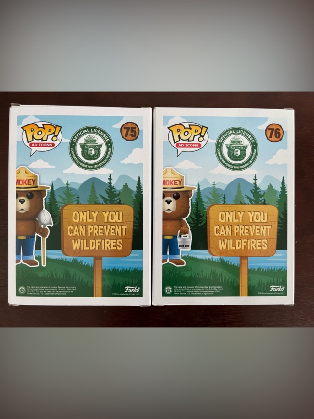 Funko Pop! AD Icons: Smokey Bear with Shovel #75 and Bucket #76 Exclusive - Picture 2 of 6